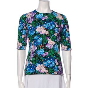 Balenciaga Bleu Violet Fleur Top